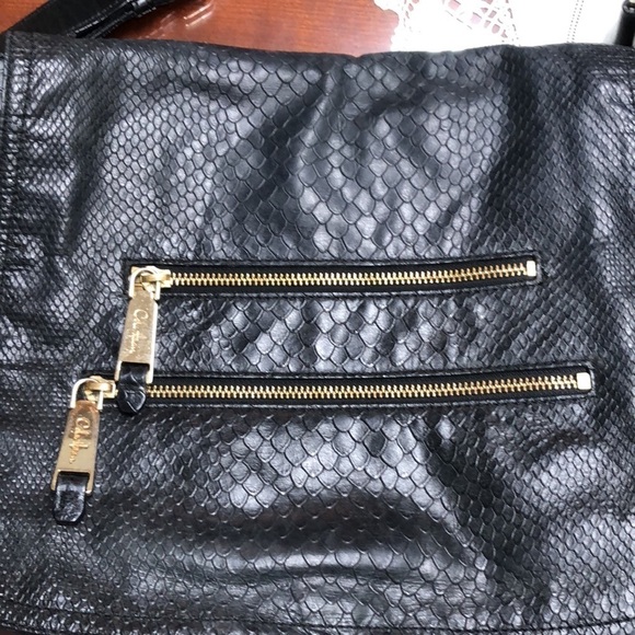 Cole Haan Python Reptile Black Crossbody Purse - Picture 4 of 12
